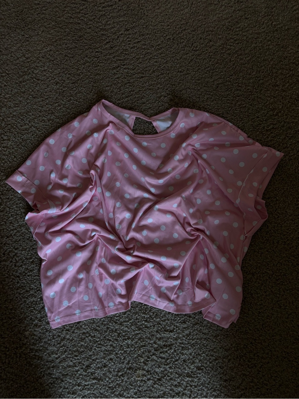 Women’s Pink Polka Dot Short Sleeve Top